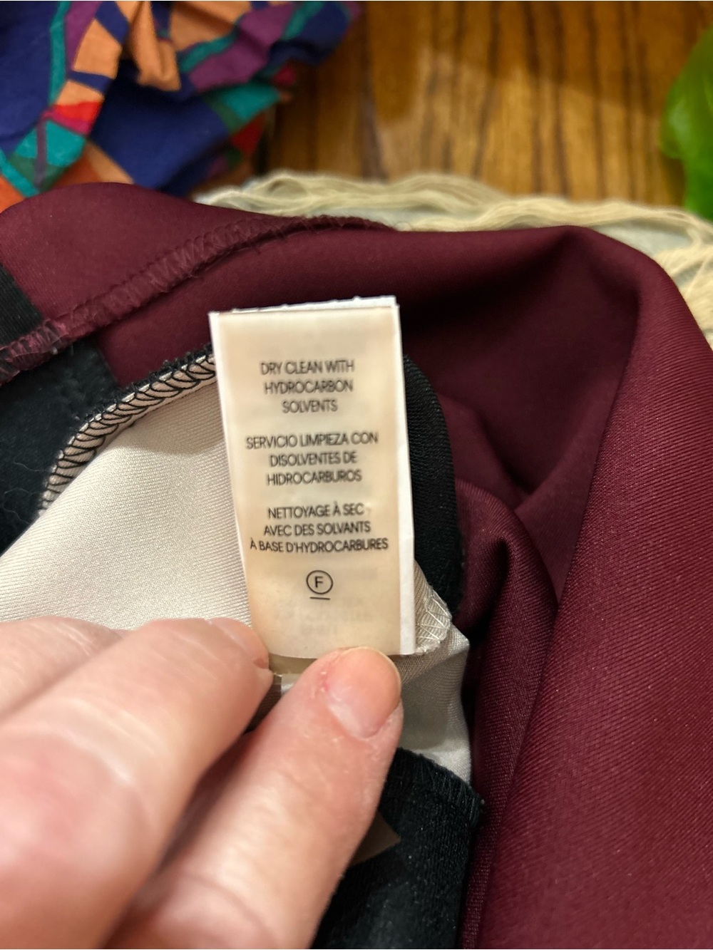 Calvin Klein Ivory, Black and Burgundy Colorblock Midi Sheath Dress Size 4 - Picture 4 of 5